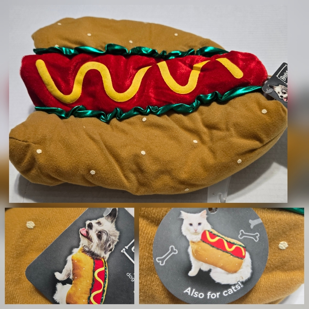 Hotdog Dog Costume M or XXS Halloween Hot Dog Cat Costume NEW